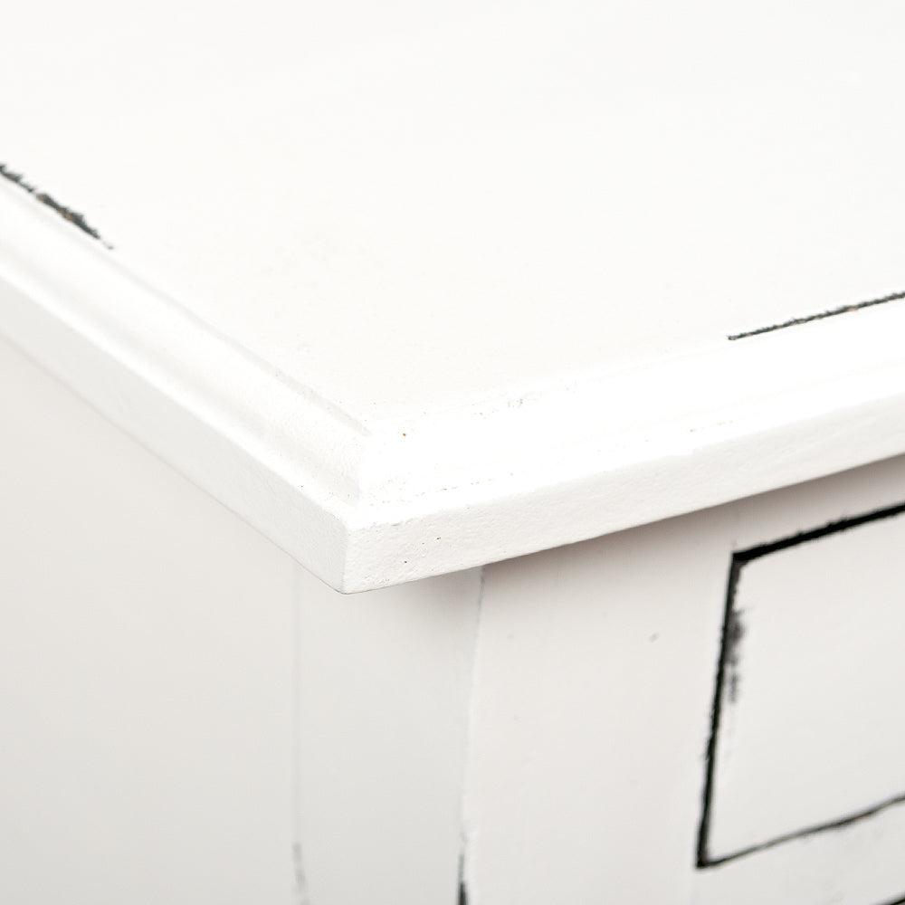 Beistelltisch FIO Mahagoni H68cm Antik-Weiß