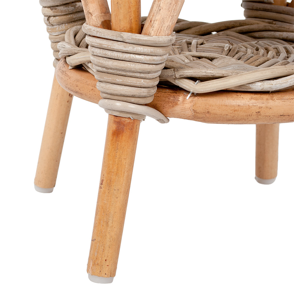 Rattan Kinder Beistelltisch LOTTI Natural Grey D40cm