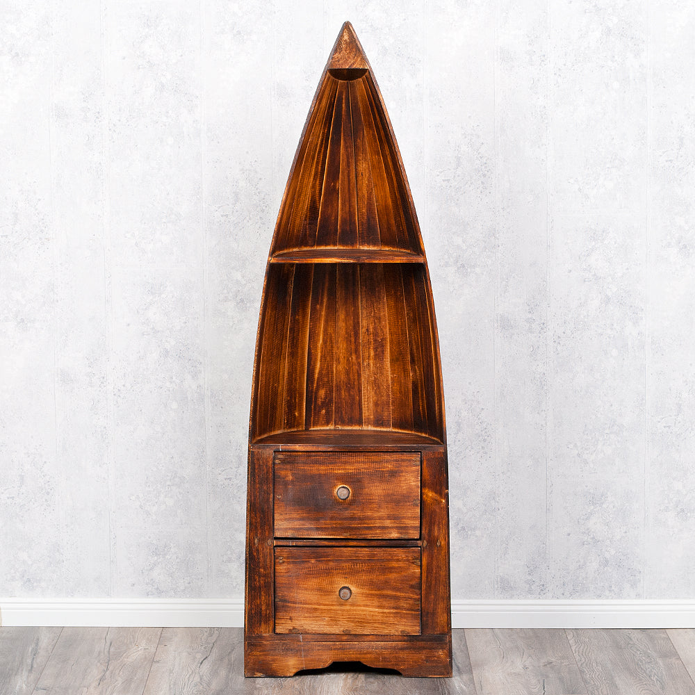 Massivholz Bootsregal / Bücherregal LACI Geflammt 150cm