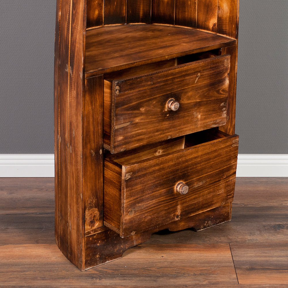 Massivholz Bootsregal / Bücherregal LACI Geflammt 150cm