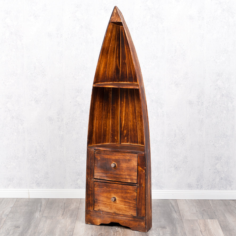 Massivholz Bootsregal / Bücherregal LACI Geflammt 150cm