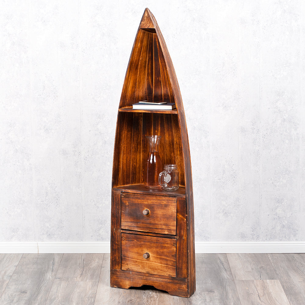 Massivholz Bootsregal / Bücherregal LACI Geflammt 150cm