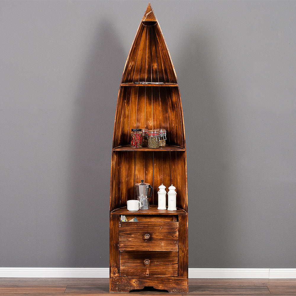 Massivholz Bootsregal LACI Bücherregal 195cm Geflammt