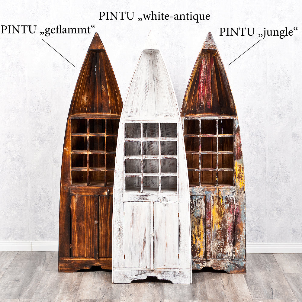 Weinregal PINTU White Wash ca. H150cm