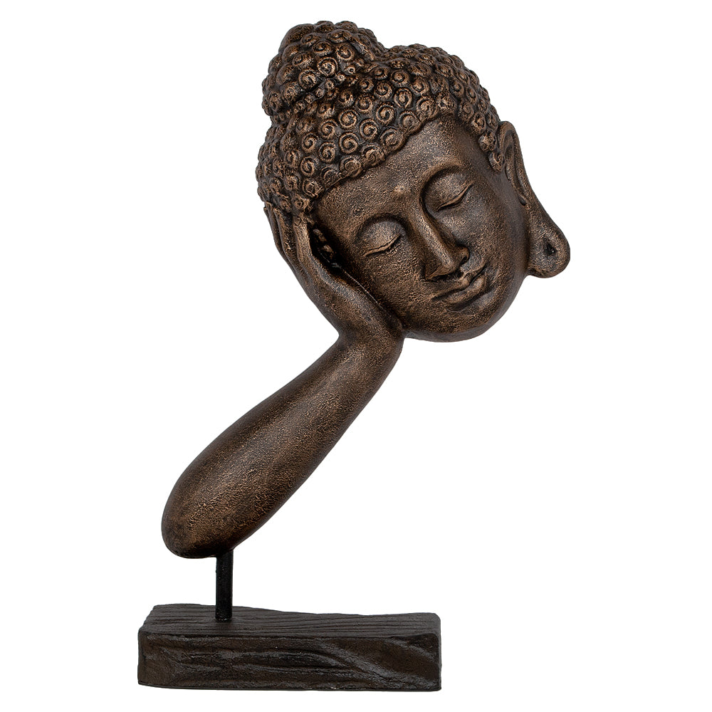 Spirituelle Buddha Statue RELAX 70cm gold-schwarz Deko Skulptur
