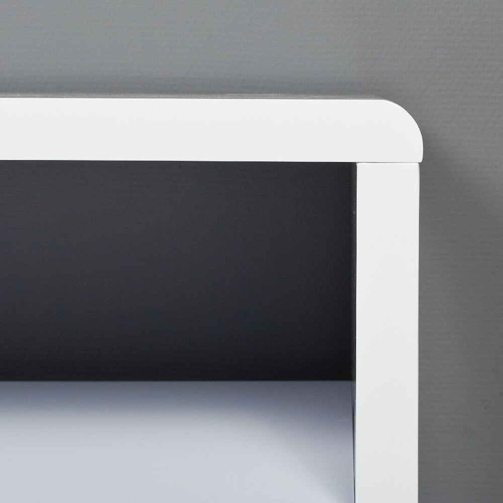 Couchtisch / TV Board CHARLIE mit Ablage Hochglanz Weiß