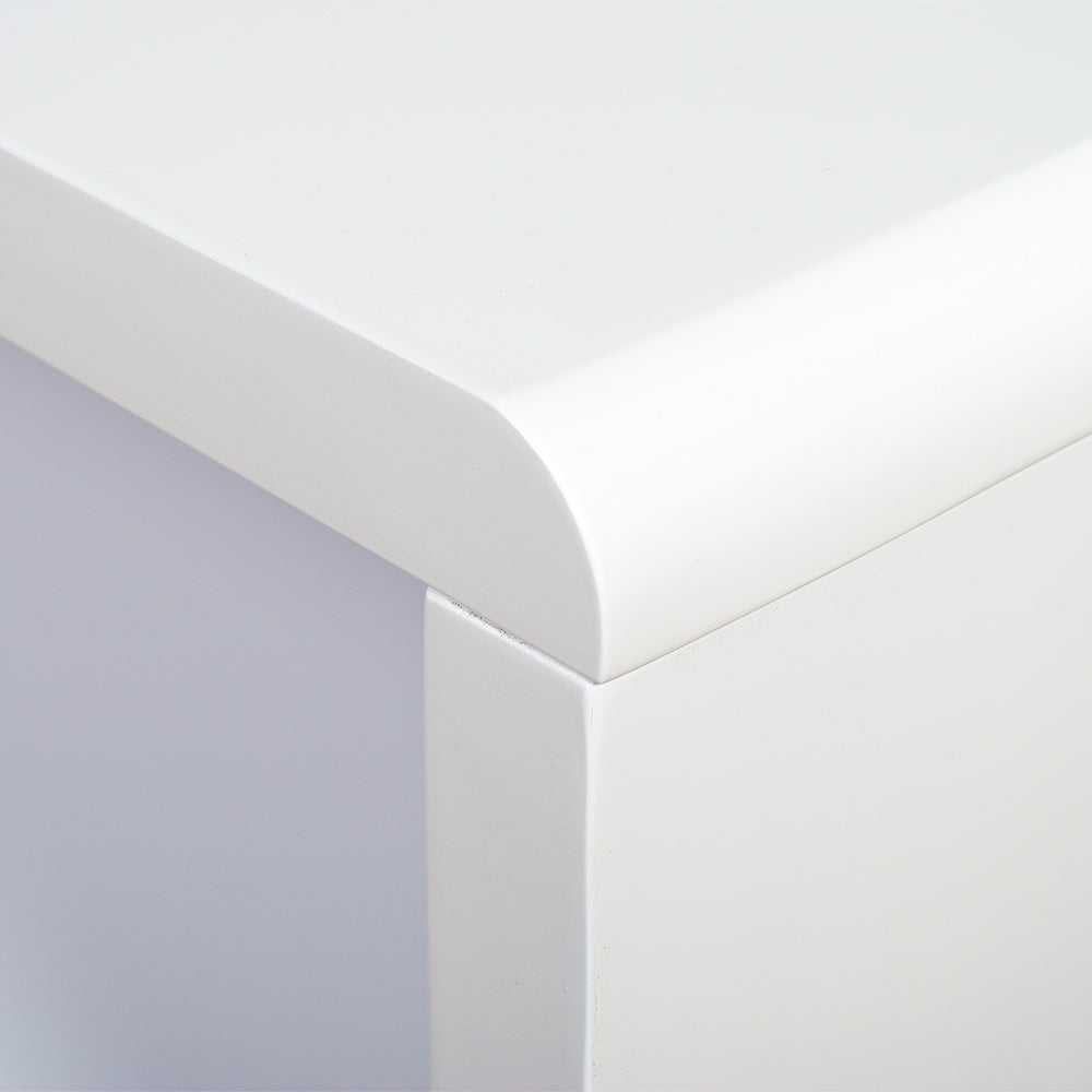 Couchtisch / TV Board CHARLIE mit Ablage Hochglanz Weiß