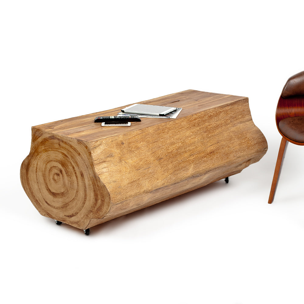 Individueller Couchtisch HOG 120cm Natural Teak Baumstamm