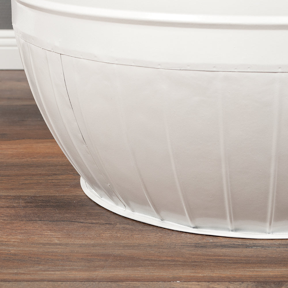 Couchtisch TAN Weiß Dark Brown-M ca. D60cm Akazie Beistelltisch