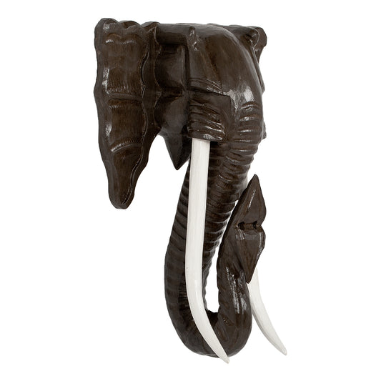 Deko Elefantenkopf TUSK-XL Antik-Dunkelbraun ca. H80cm