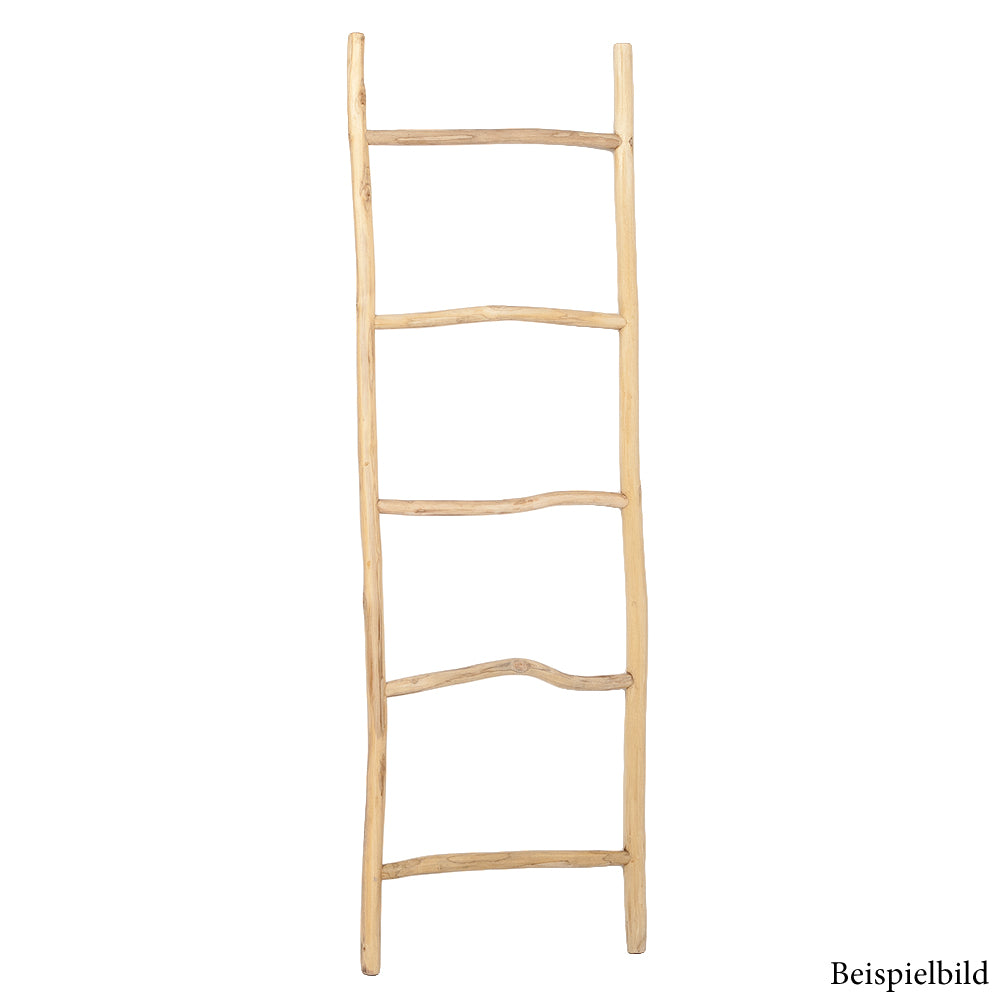 Deko-Leiter KEPALA ca. H150cm Natural Teak Handtuchhalter Kleiderständer