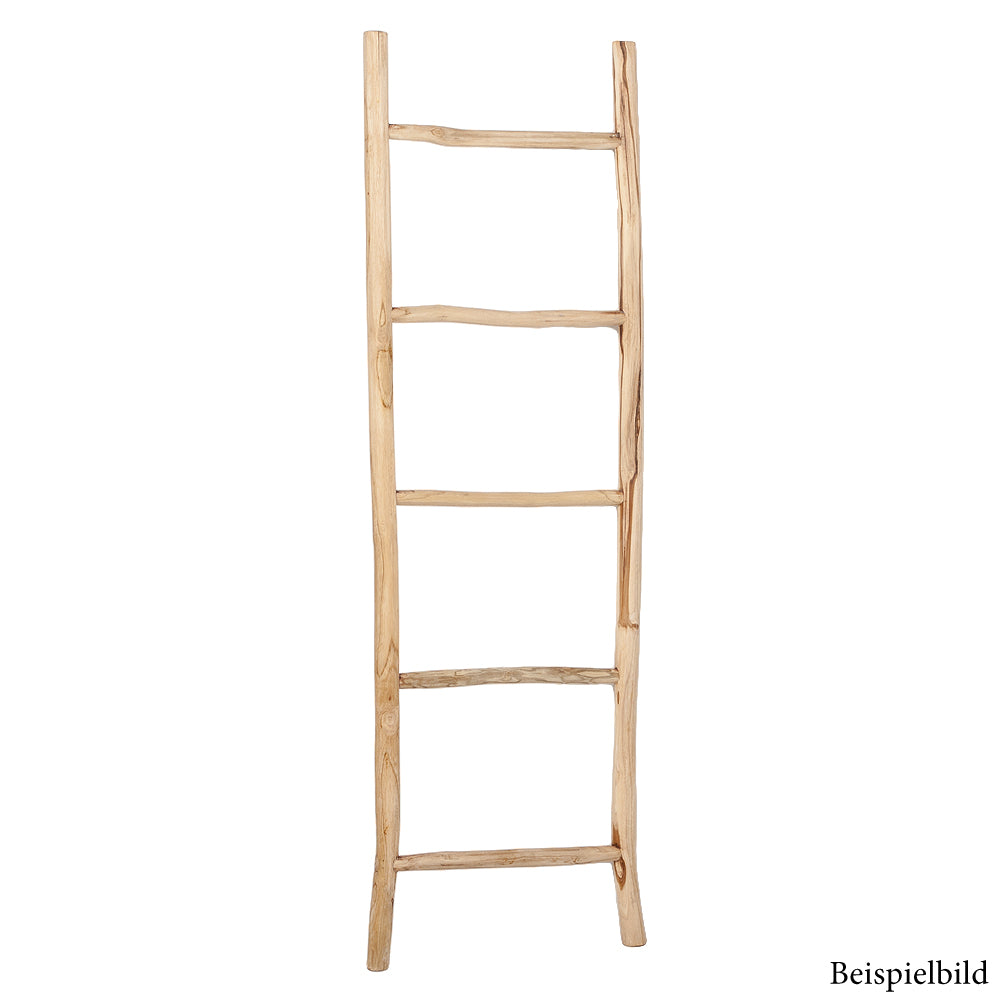 Deko-Leiter KEPALA ca. H150cm Natural Teak Handtuchhalter Kleiderständer