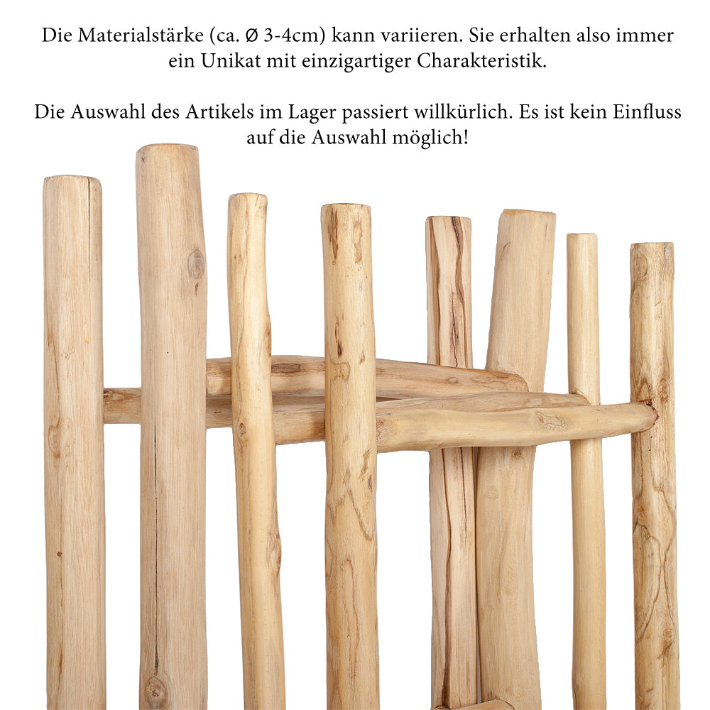 Deko-Leiter KEPALA ca. H150cm Natural Teak Handtuchhalter Kleiderständer