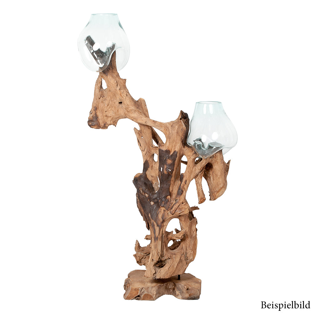 Einzigartiges Deko-Objekt DROP-DUO ca. H150cm Teakholz