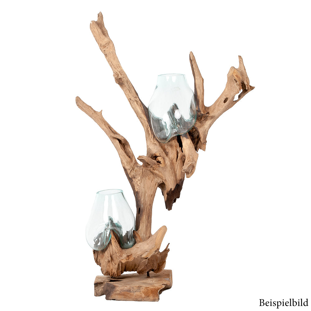 Einzigartiges Deko-Objekt DROP-DUO ca. H150cm Teakholz