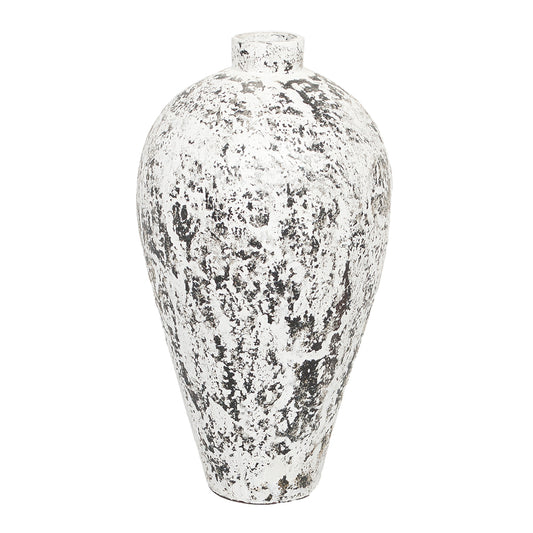 Deko-Vase COTTA-L Antik-Weiß