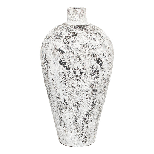 Deko-Vase COTTA-M Antik-Weiß