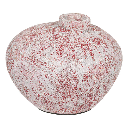 Deko-Vase MARINA Antik-Weiß-Rot ca. H19cm