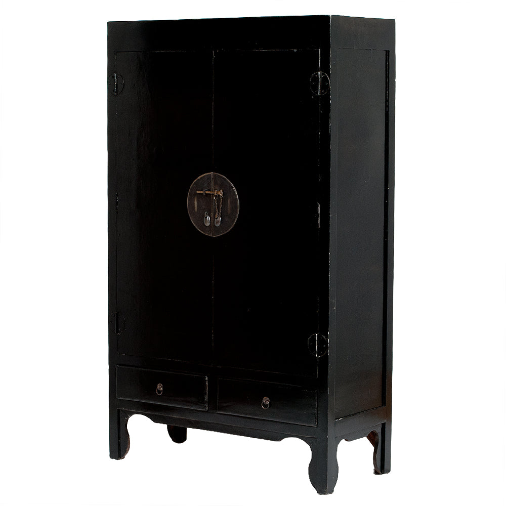 Hochzeitsschrank ASIA Schwarz Shabby Chic ca. H175cm