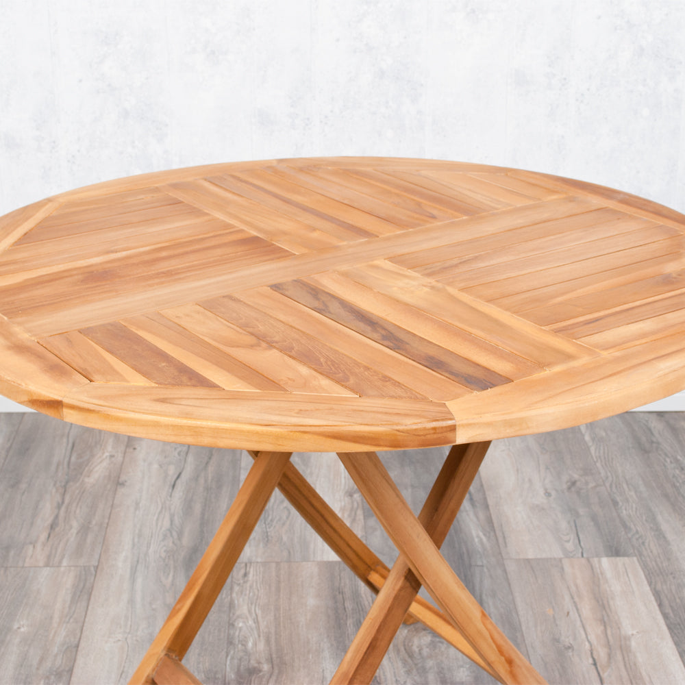 Teak Gartentisch KURSI klappbar ca. D100cm Esstisch