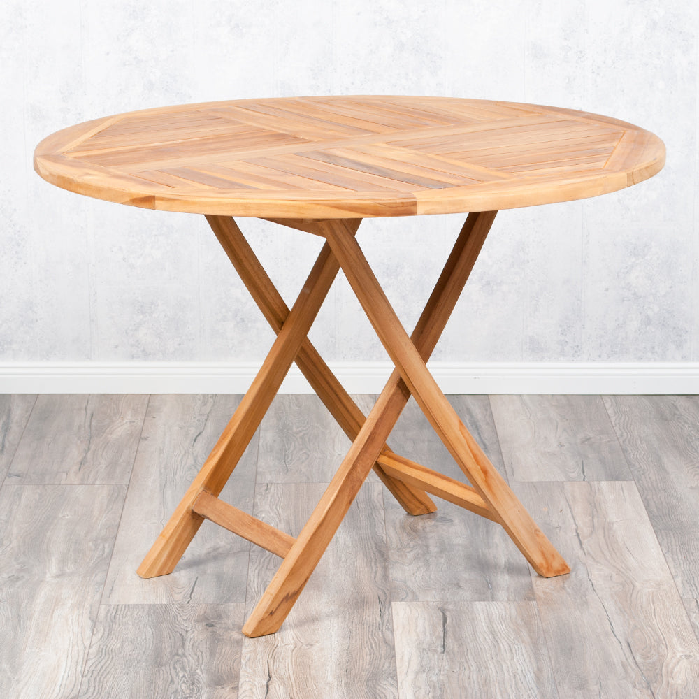Teak Gartentisch KURSI klappbar ca. D100cm Esstisch