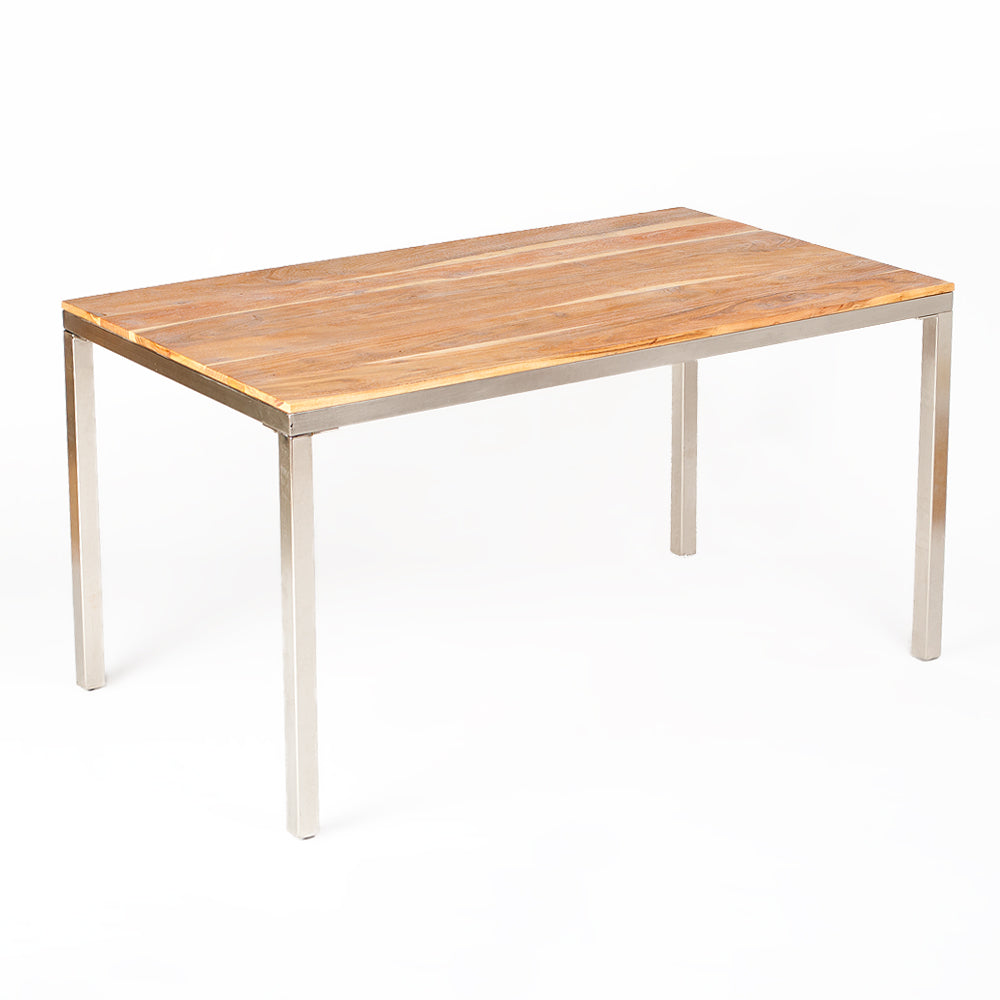 Esstisch MILLER 160x80cm Light-Brown-M / Silber Akazie