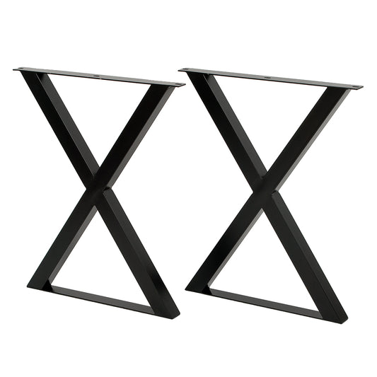 Esstischgestell "X" Schwarz Stahl