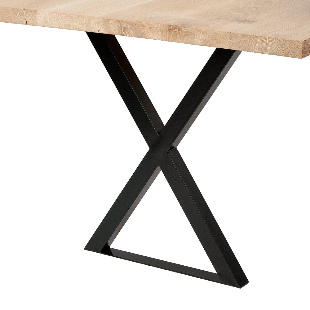 Esstischgestell "X" Schwarz Stahl