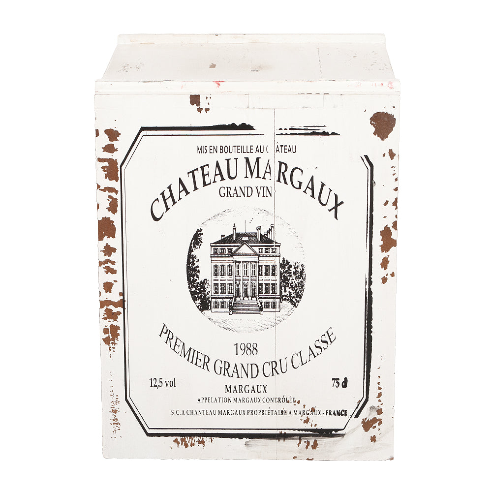 Flaschenbox SURAT Antique White ca. H40cm Mahagoni Shabby Weinregal