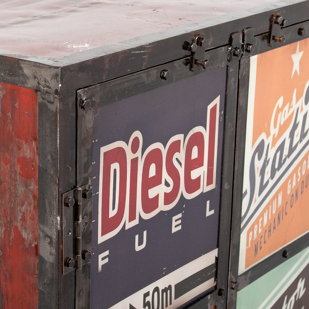 Highboard LOGAM-DIESEL ca. H145cm recyceltes Metall