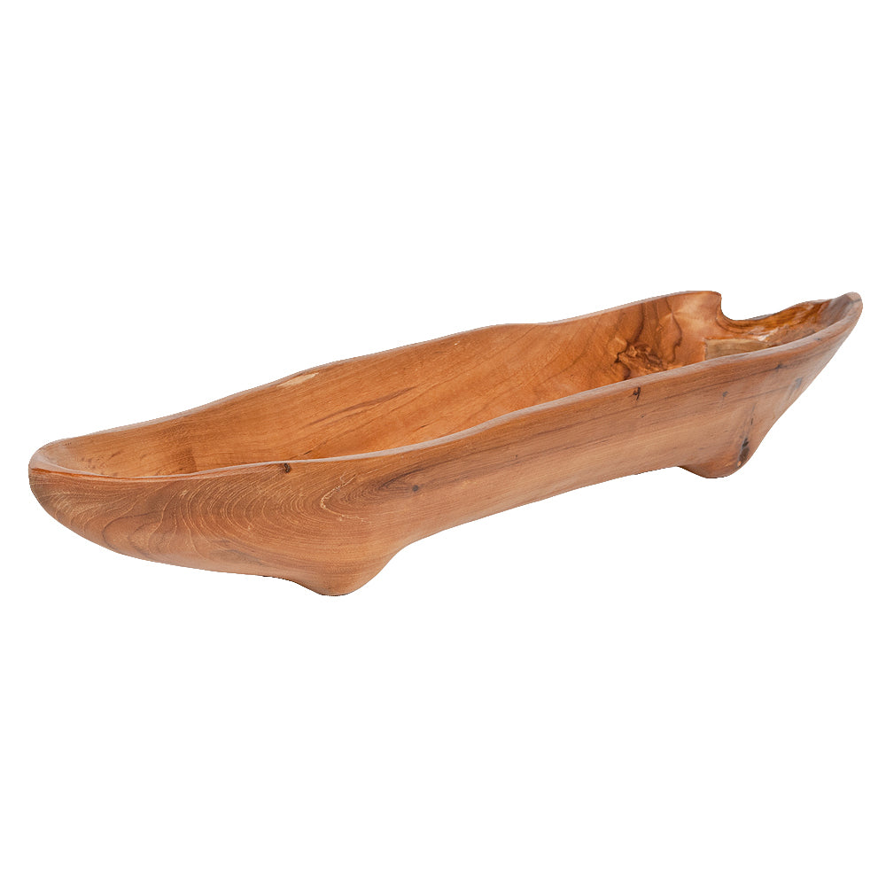 Massivholz Schale KAPAL ca. 60cm Natural Teakholz Bootsschale