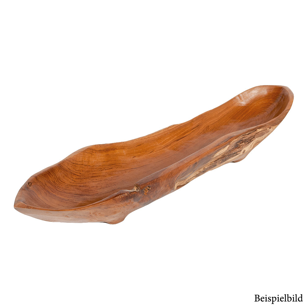 Massivholz Schale KAPAL ca. 60cm Natural Teakholz Bootsschale