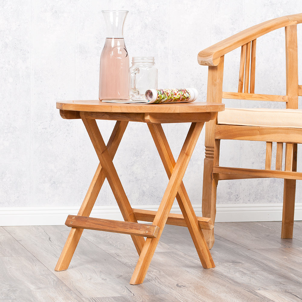 Teak Klapptisch KURSI ca. D50cm Natural