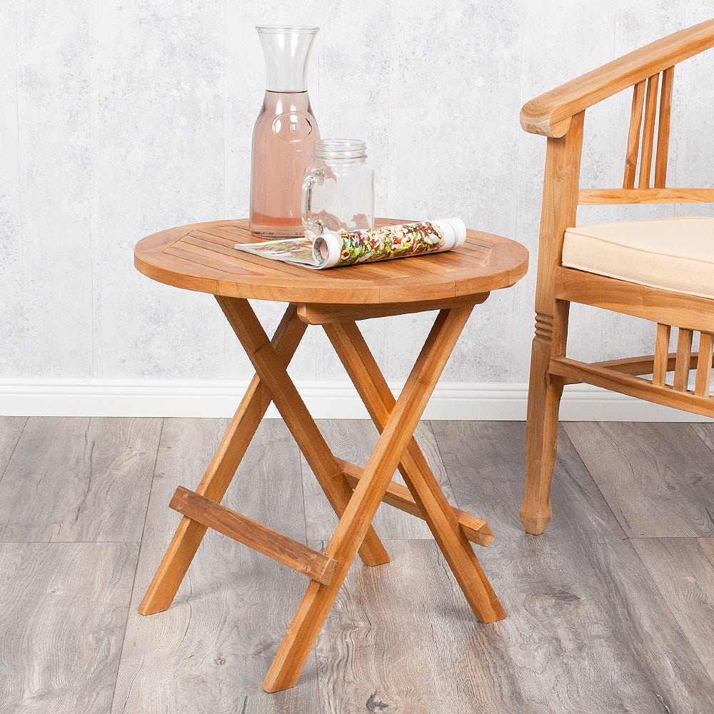 Teak Klapptisch KURSI ca. D50cm Natural