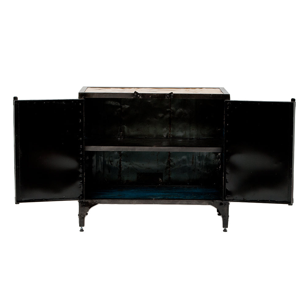 Kommode LOGAM-GASOLINE L80cm recyceltes Metall