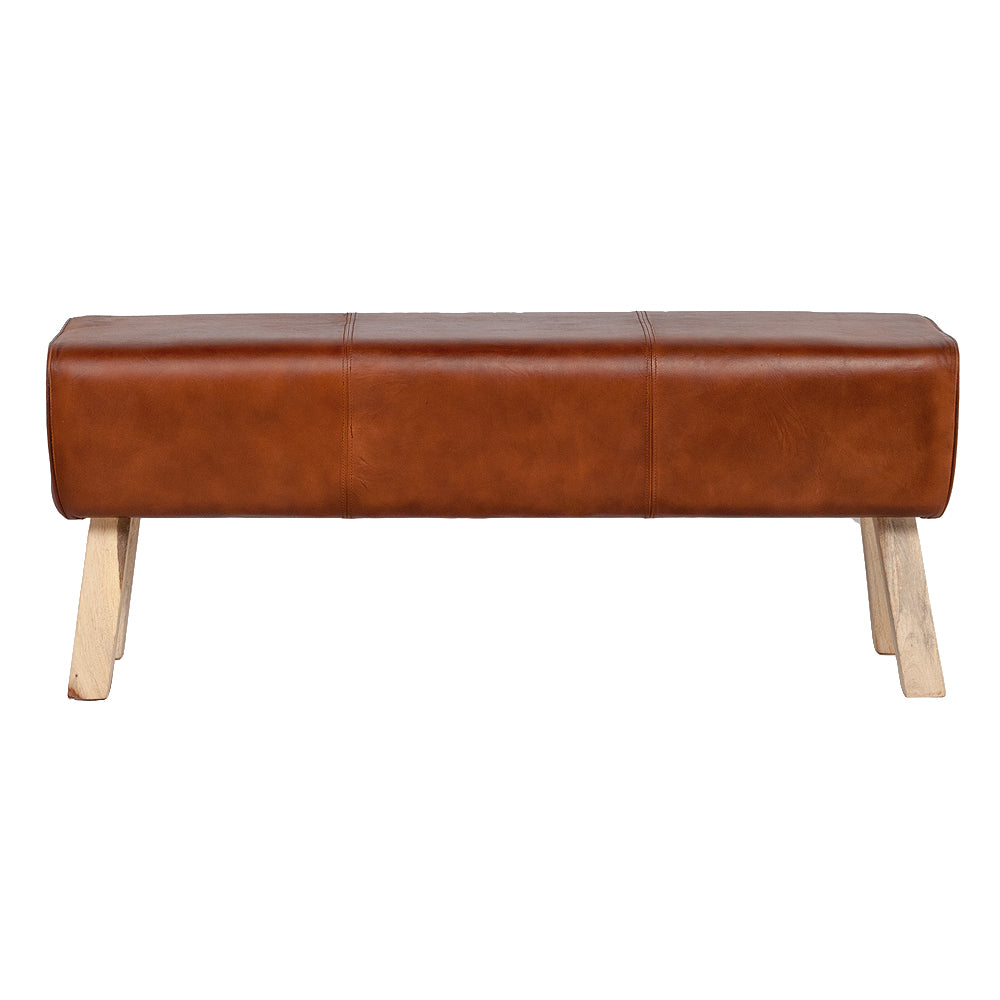 Leder Bank MAXIMO Cognac ca.120cm Turnbock Sitzbank