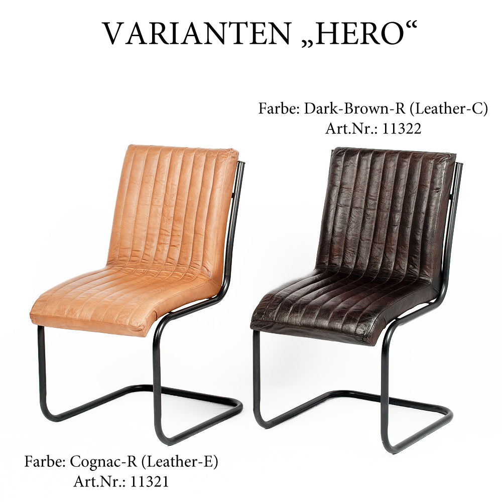 Leder Freischwinger HERO Dark-Brown-R (Leather-C)