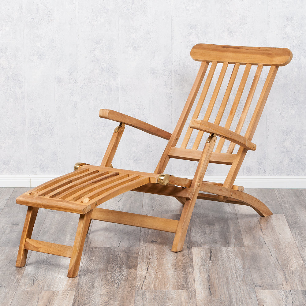 Teak Liegestuhl KURSI Teak Sonnenliege Deckchair