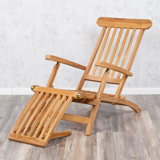 Teak Liegestuhl KURSI Teak Sonnenliege Deckchair