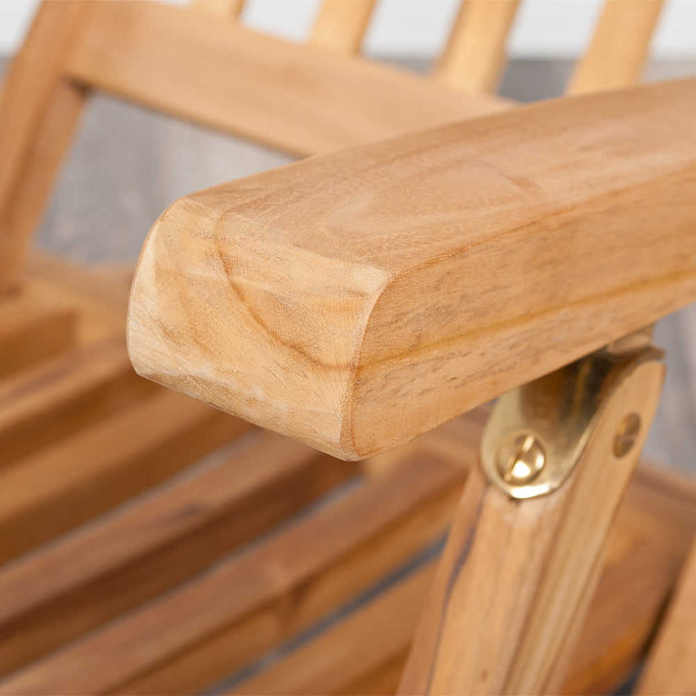 Teak Liegestuhl KURSI Teak Sonnenliege Deckchair