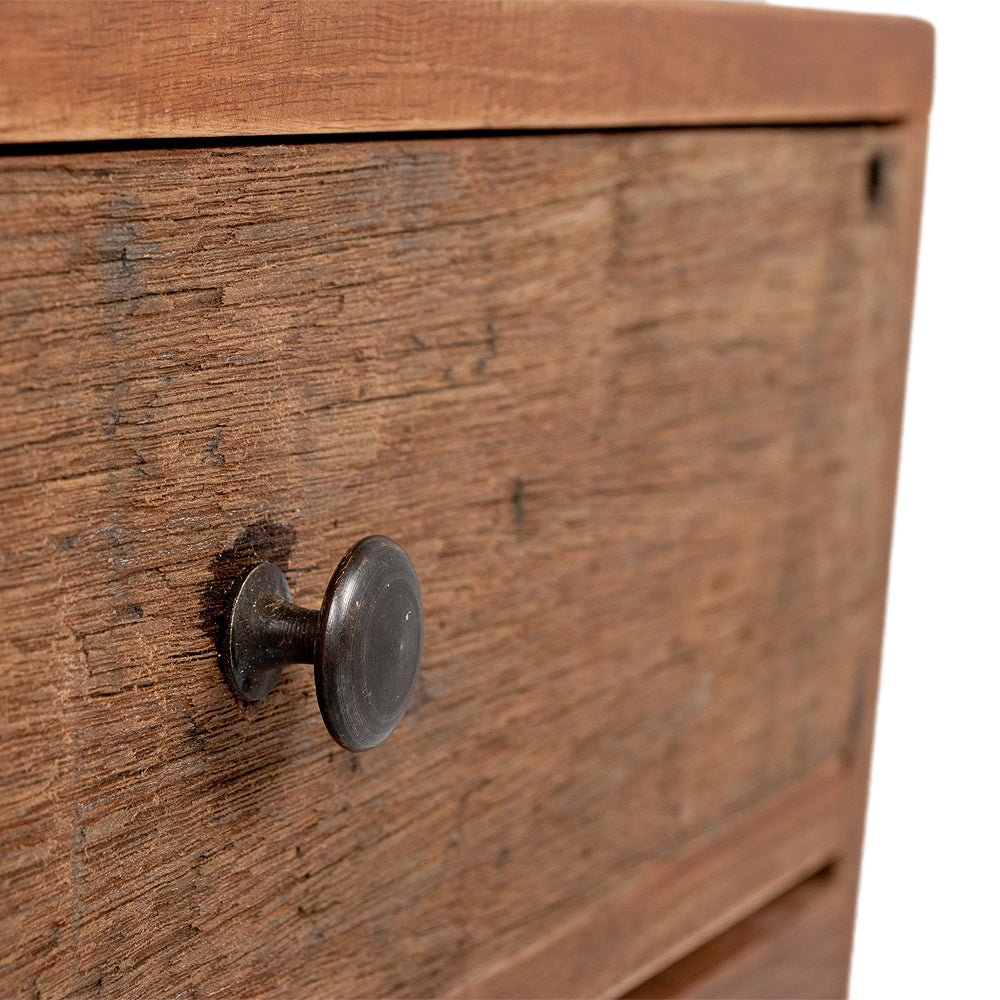 Massivholz Standregal INDO Rustic Teak 150cm Mahagoni