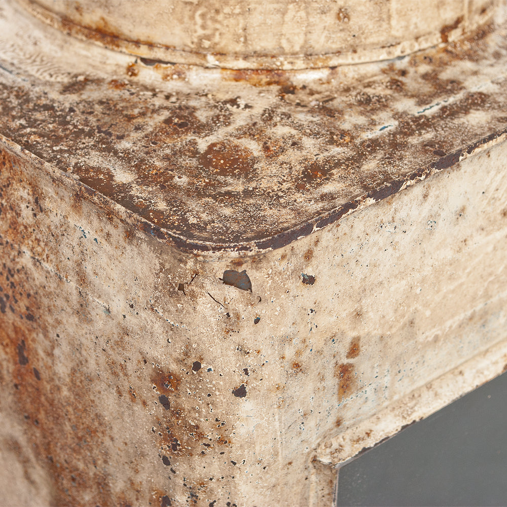 Metall Laterne CRACK ca. H40cm Antik-Weiß