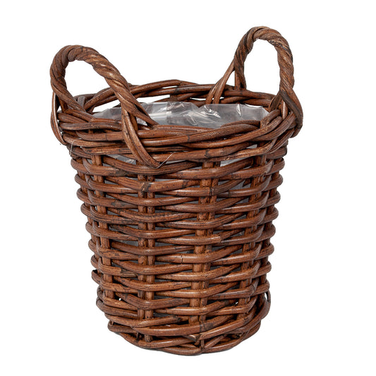Pflanzkorb VERONA-4 ca. D20cm Natural Brown mit Henkeln