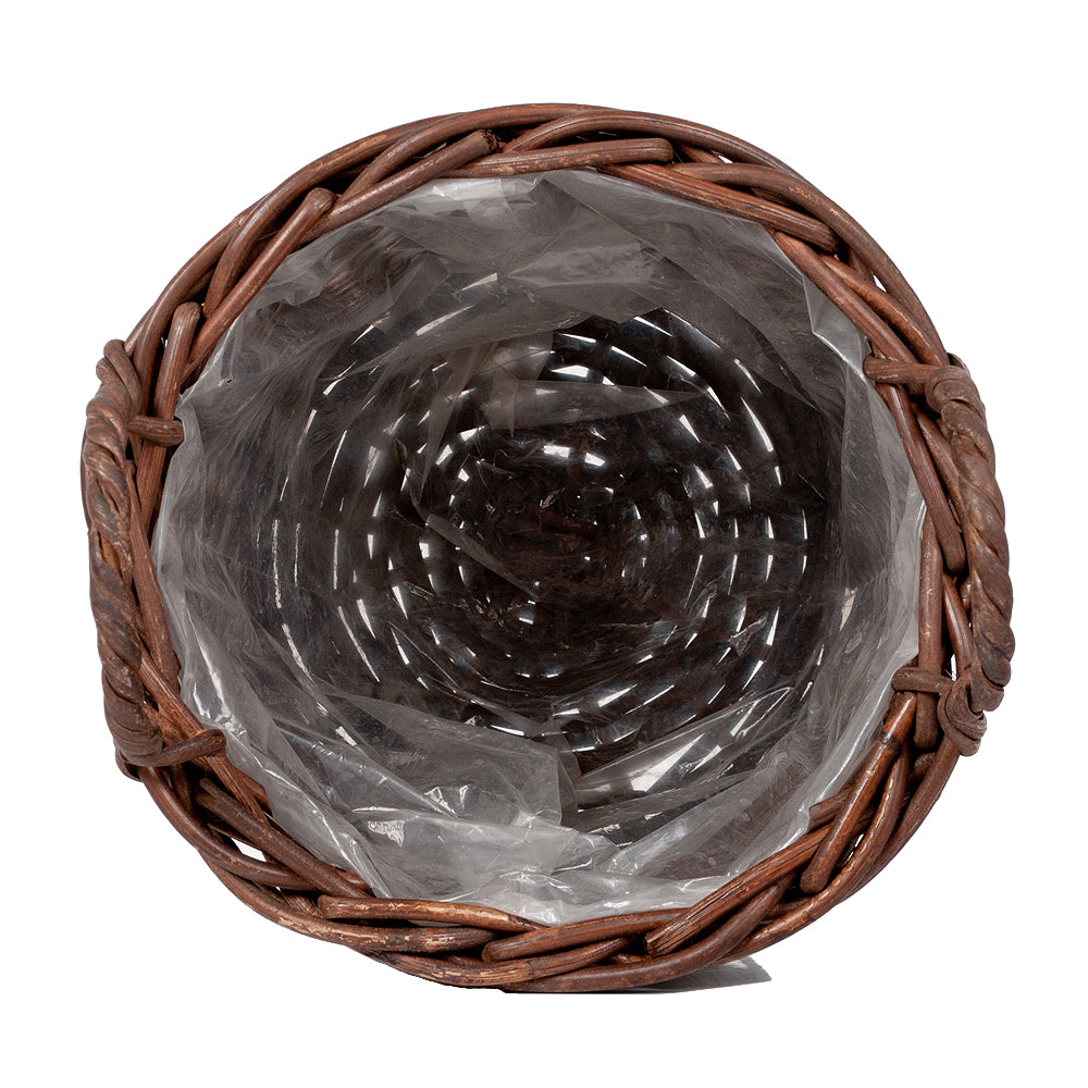 Pflanzkorb VERONA-4 ca. D20cm Natural Brown mit Henkeln