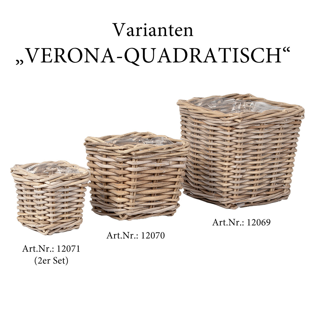 Rattan Pflanzkorb VERONA-Quadratisch ca.20cm Übertopf
