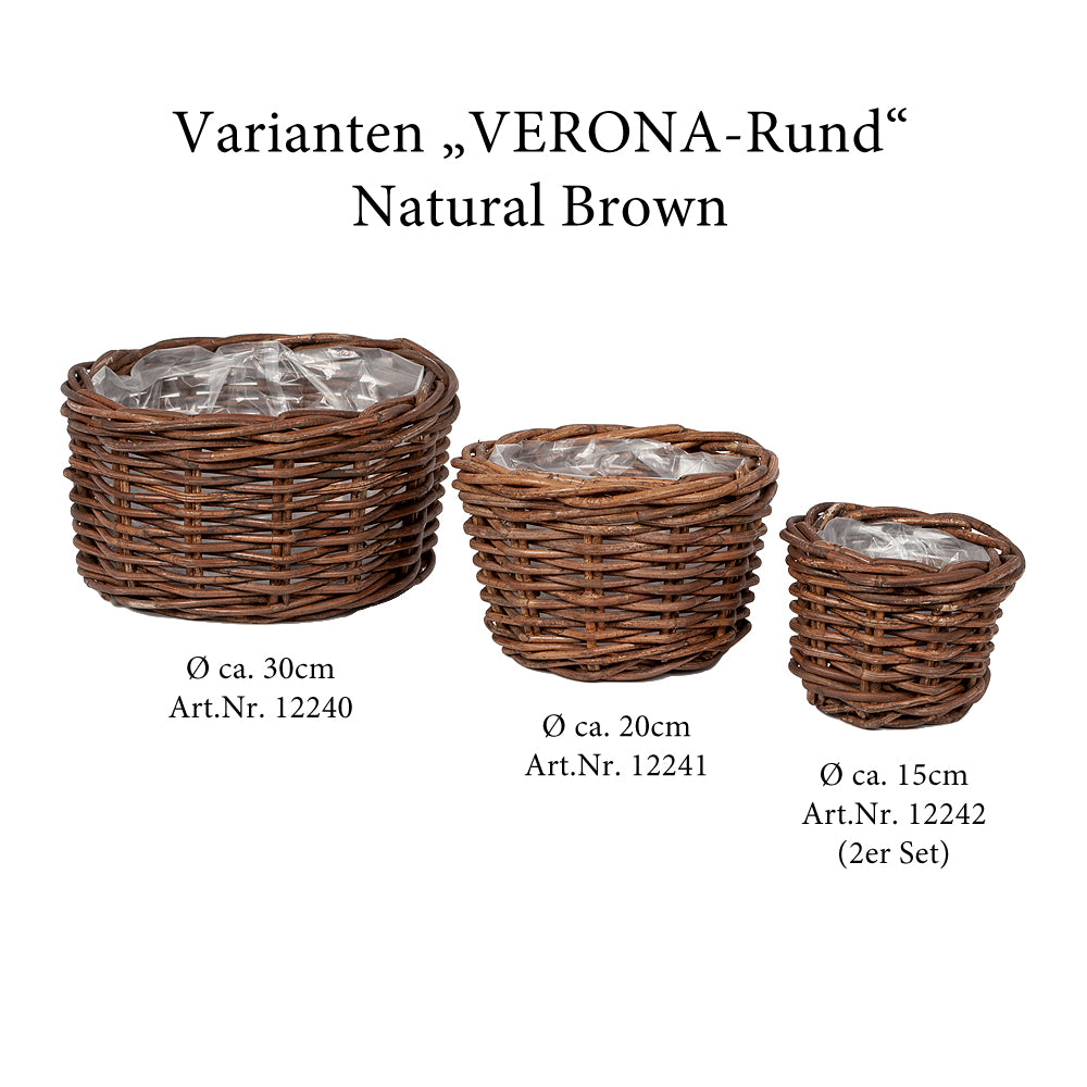 Pflanzkorb VERONA-Rund ca. D30cm Natural Brown