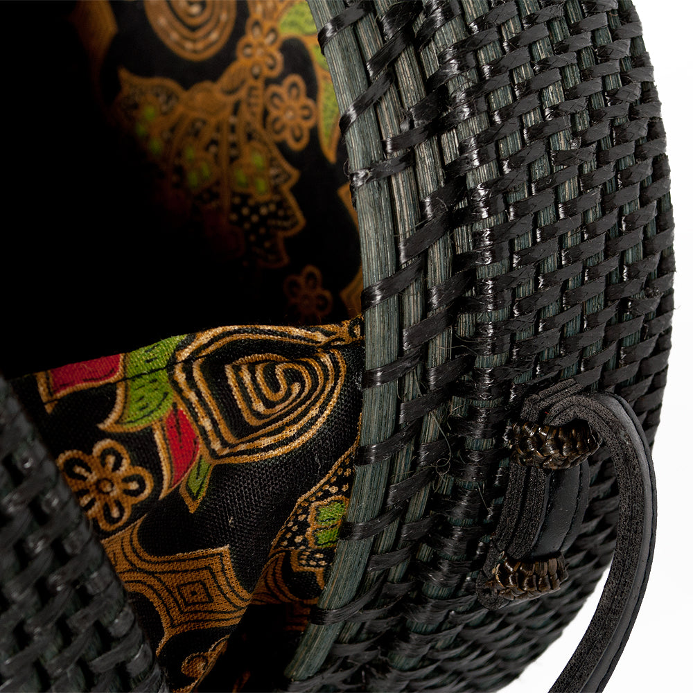 Rattan Handtasche TONDO ca. D20cm Black