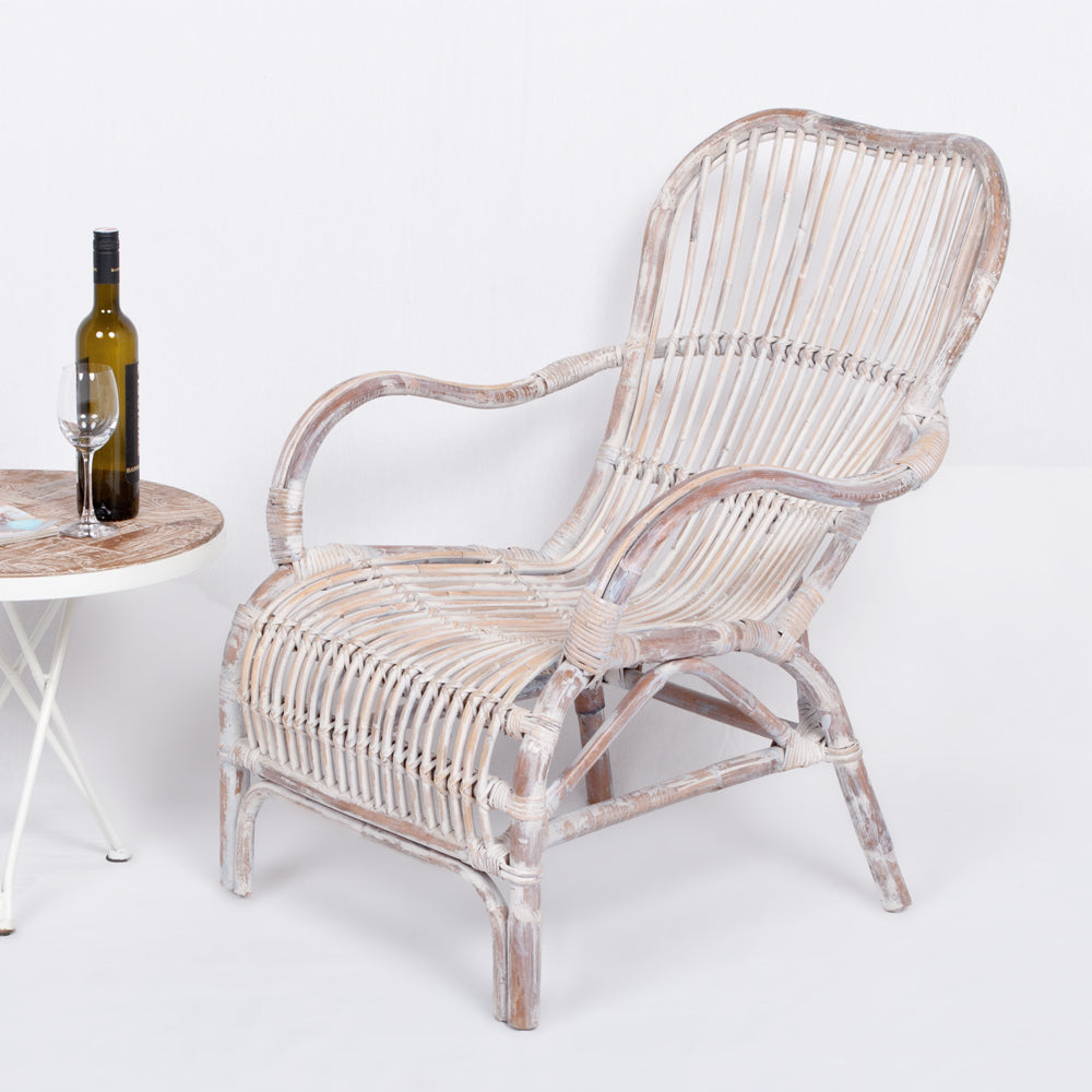 Rattan Sessel SUMATRA White Wash ca. 66x88x82cm (BxHxT)