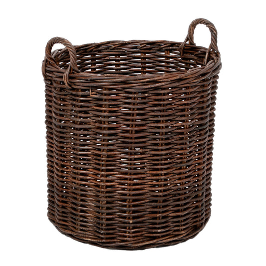 Rattankorb BAKUL rund Natural Brown ca. D50cm mit Griffen