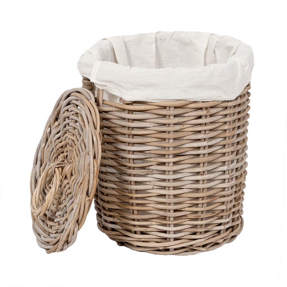 Rattankorb CIREBON-F Natural-Grau ca. 30x35cm Wäschekorb
